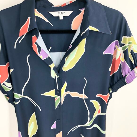 CROSBY by Mollie Burch Blue Buttoned Mini Dress - Picture 6 of 11